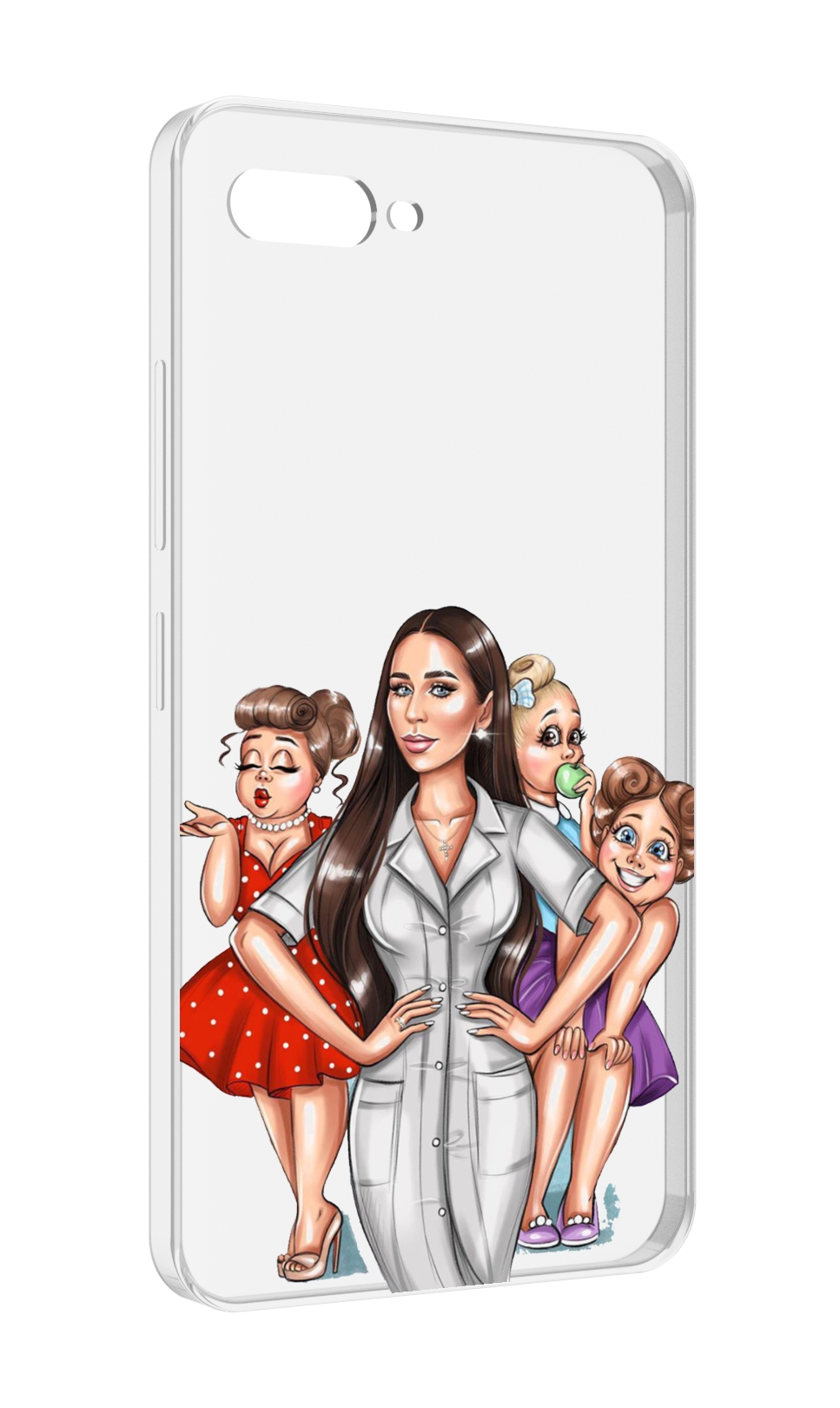 

Чехол MyPads Милые-дамы женский для ITEL A25 / ITEL A25 Pro / ITEL A35, Прозрачный, Tocco