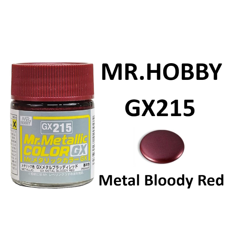 

Краска Mr.Hobby, Metal Bloody Red GX215 Кроваво-красный металлик, 18 мл