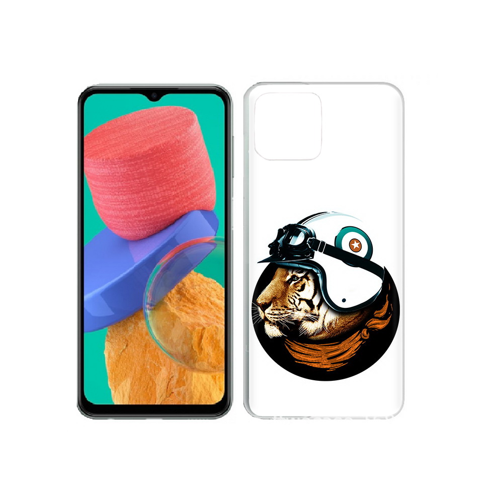 

Чехол MyPads Tocco для Samsung Galaxy M33 Тигр в шлеме (PT227322.603.171), Прозрачный, Tocco