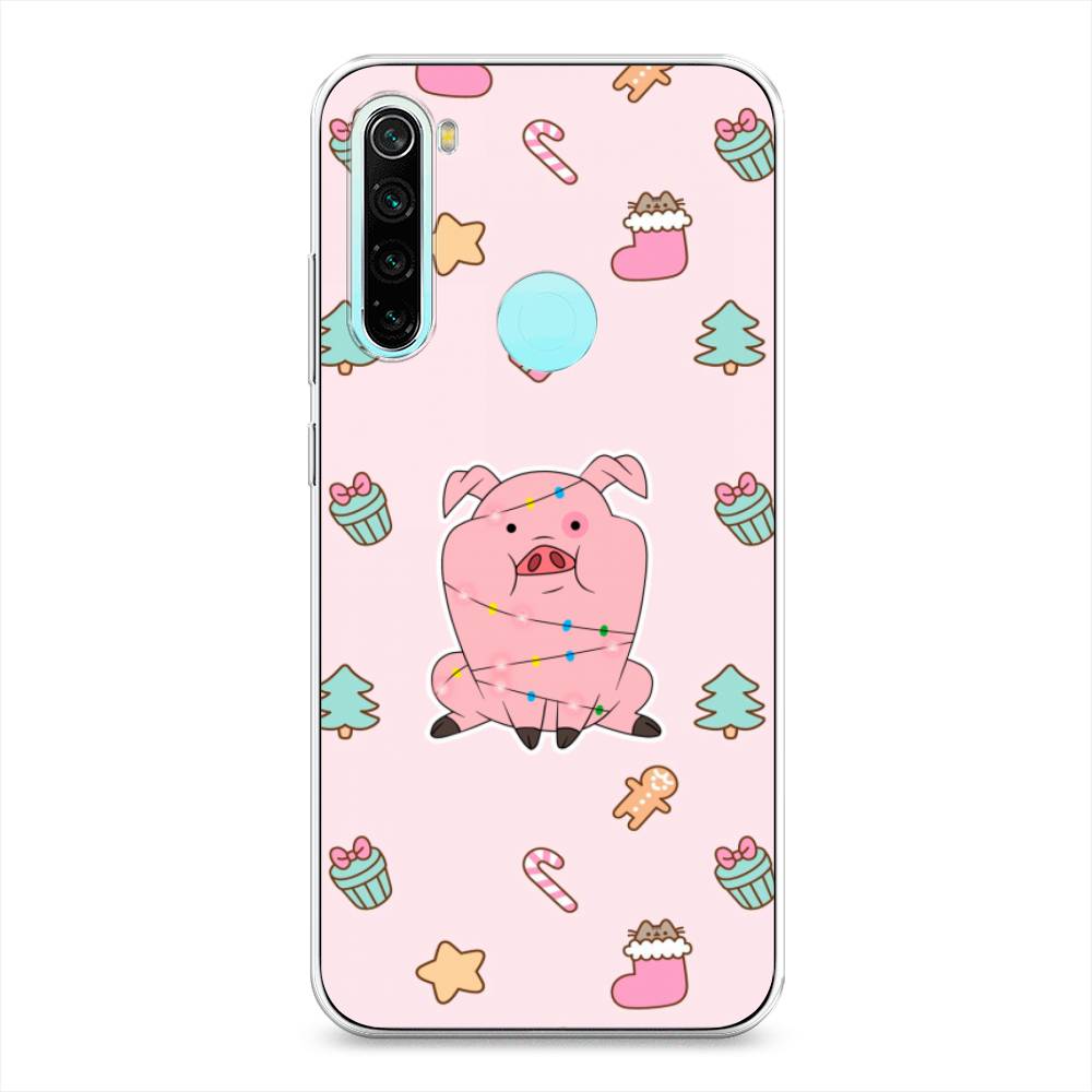 

Чехол на Xiaomi Redmi Note 8 "Розовая свинка", Розовый;зеленый, 36550-5