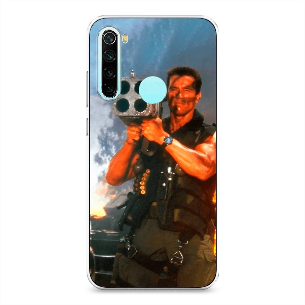

Чехол на Xiaomi Redmi Note 8 "Арнольд Шварцнеггер с базукой", Голубой;коричневый, 36550-6