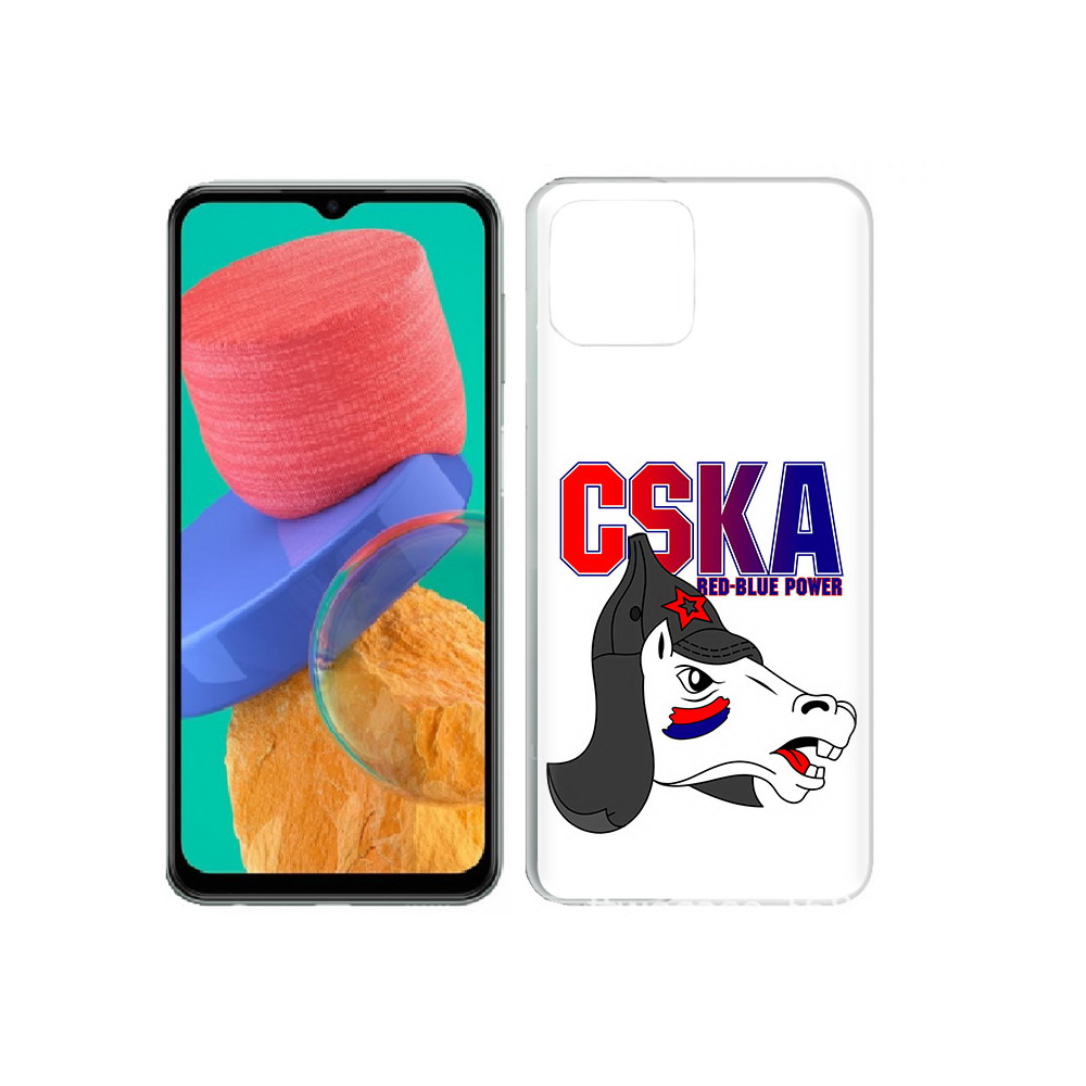 

Чехол MyPads Tocco для Samsung Galaxy M33 ФК ЦСК лошадка россия (PT227322.603.179), Прозрачный, Tocco