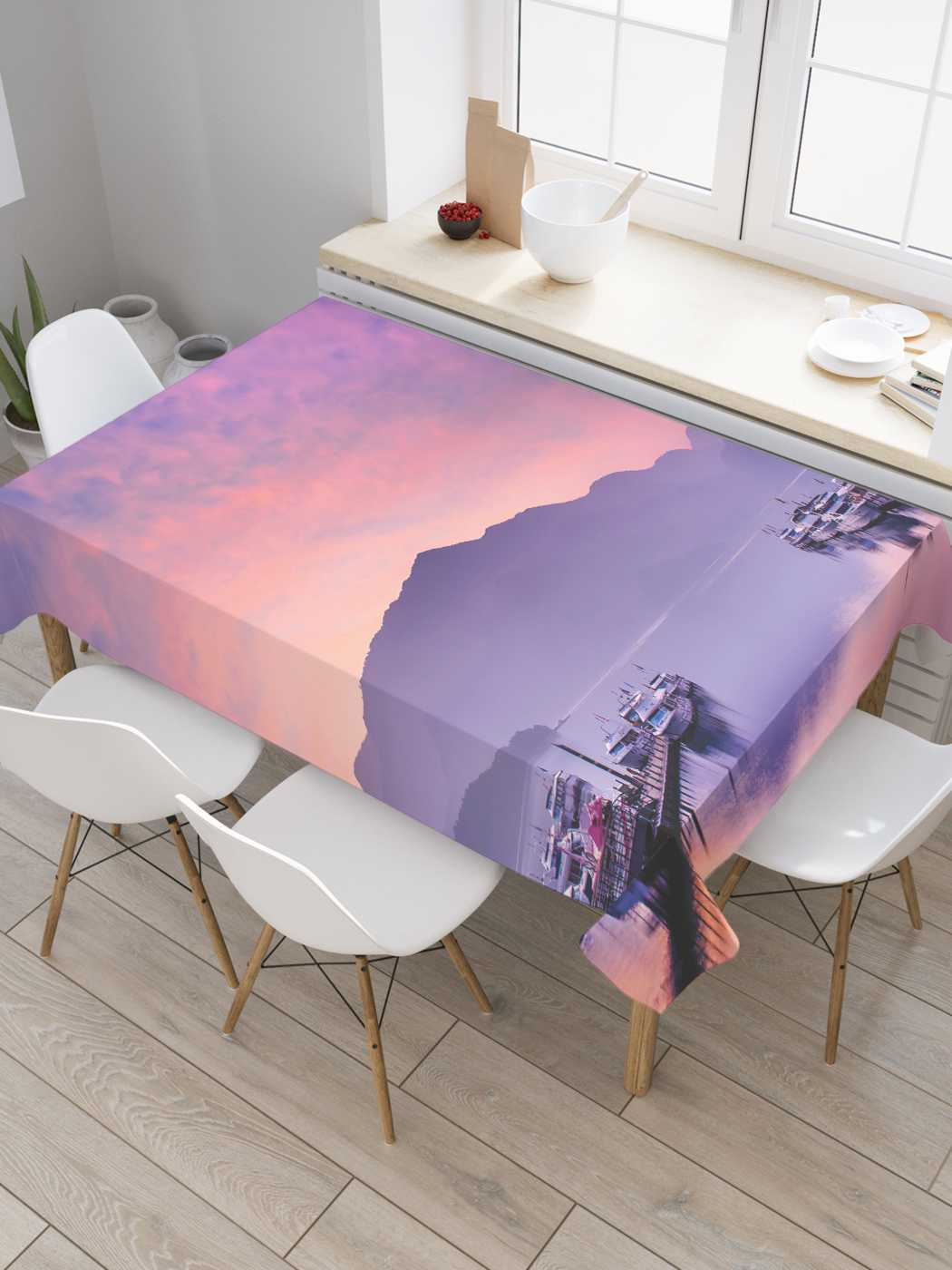 

Скатерть прямоугольная JoyArty "Вечерний причал" из сатена, 120x145 см, Фиолетовый, Вечерний причал