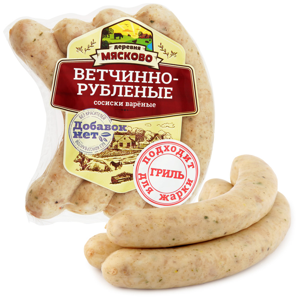 

Сосиски Деревня Мясково ветчинно-рубленые 180 г