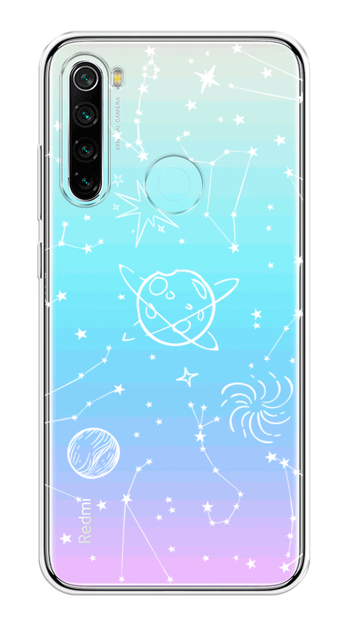 

Чехол на Xiaomi Redmi Note 8 "Планеты в космосе", Белый, 36550-2