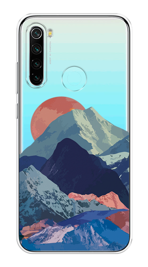 

Чехол на Xiaomi Redmi Note 8 "Закат в снежных горах", Красный;серый;голубой, 36550-2