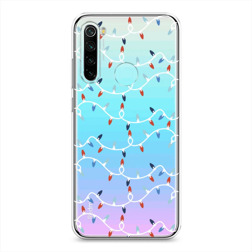 

Чехол на Xiaomi Redmi Note 8 "Разноцветная гирлянда", Белый;красный;синий, 36550-5