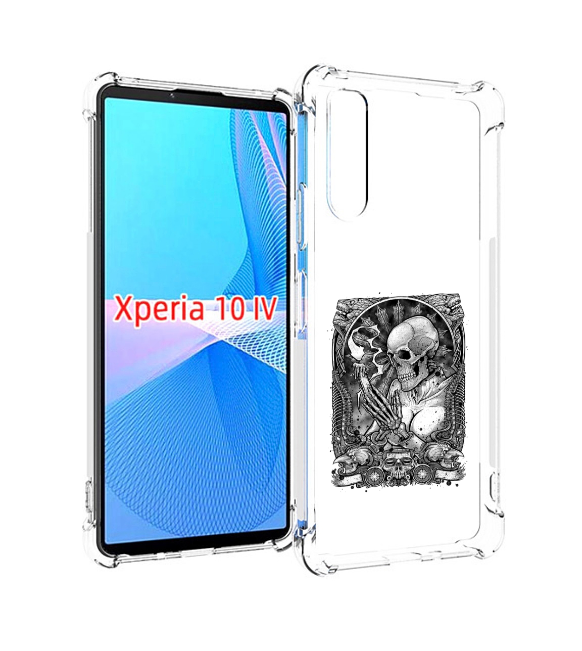 

Чехол MyPads девушка скелет для Sony Xperia 10 IV (10-4), Прозрачный, Tocco