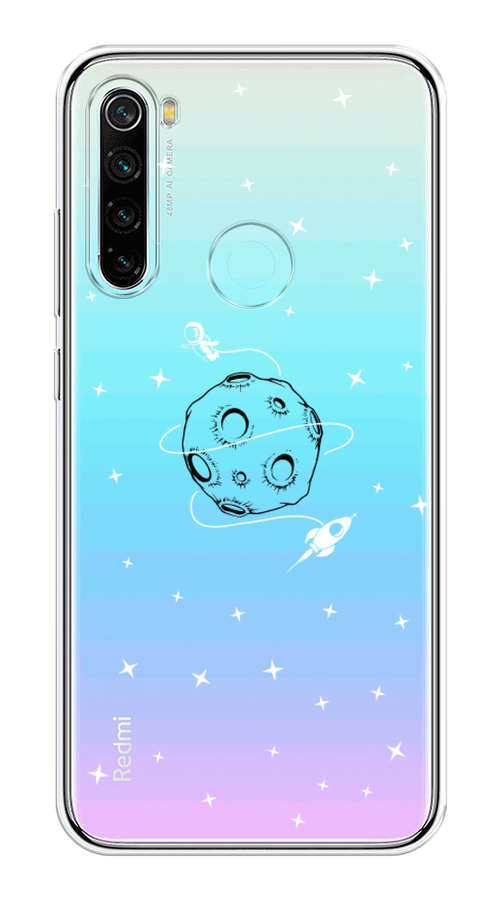 

Чехол на Xiaomi Redmi Note 8 "Полет вокруг луны", Белый;серый;черный, 36550-2