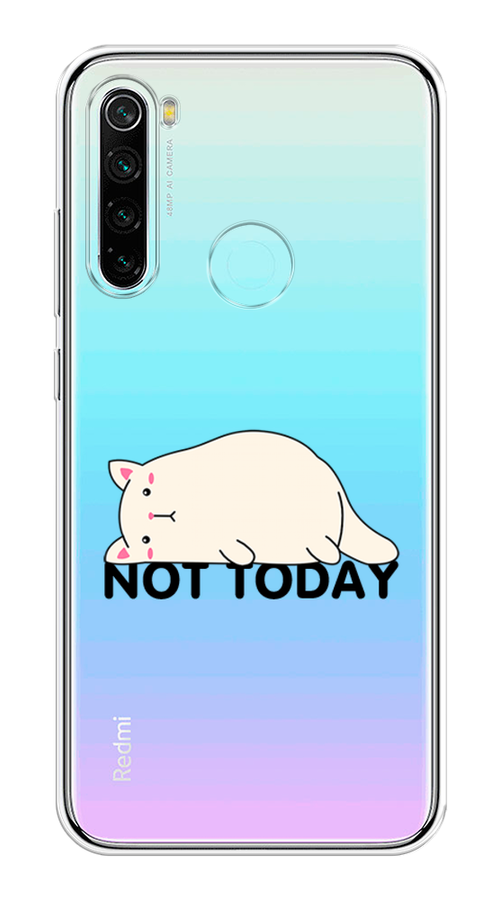 

Чехол на Xiaomi Redmi Note 8 "Cat not today", Белый;розовый;черный, 36550-1