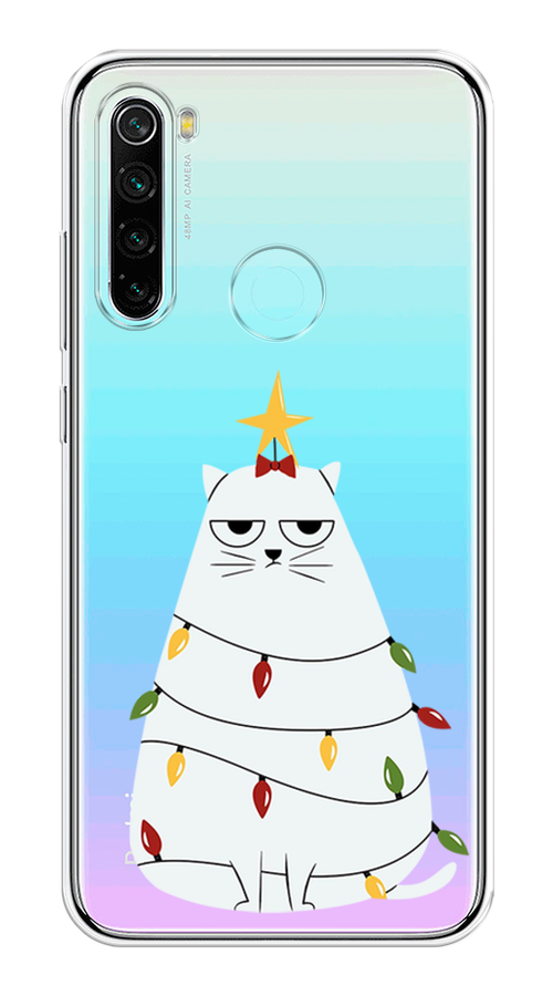 

Чехол на Xiaomi Redmi Note 8 "Котик в гирлянде", Белый;красный;желтый, 36550-1