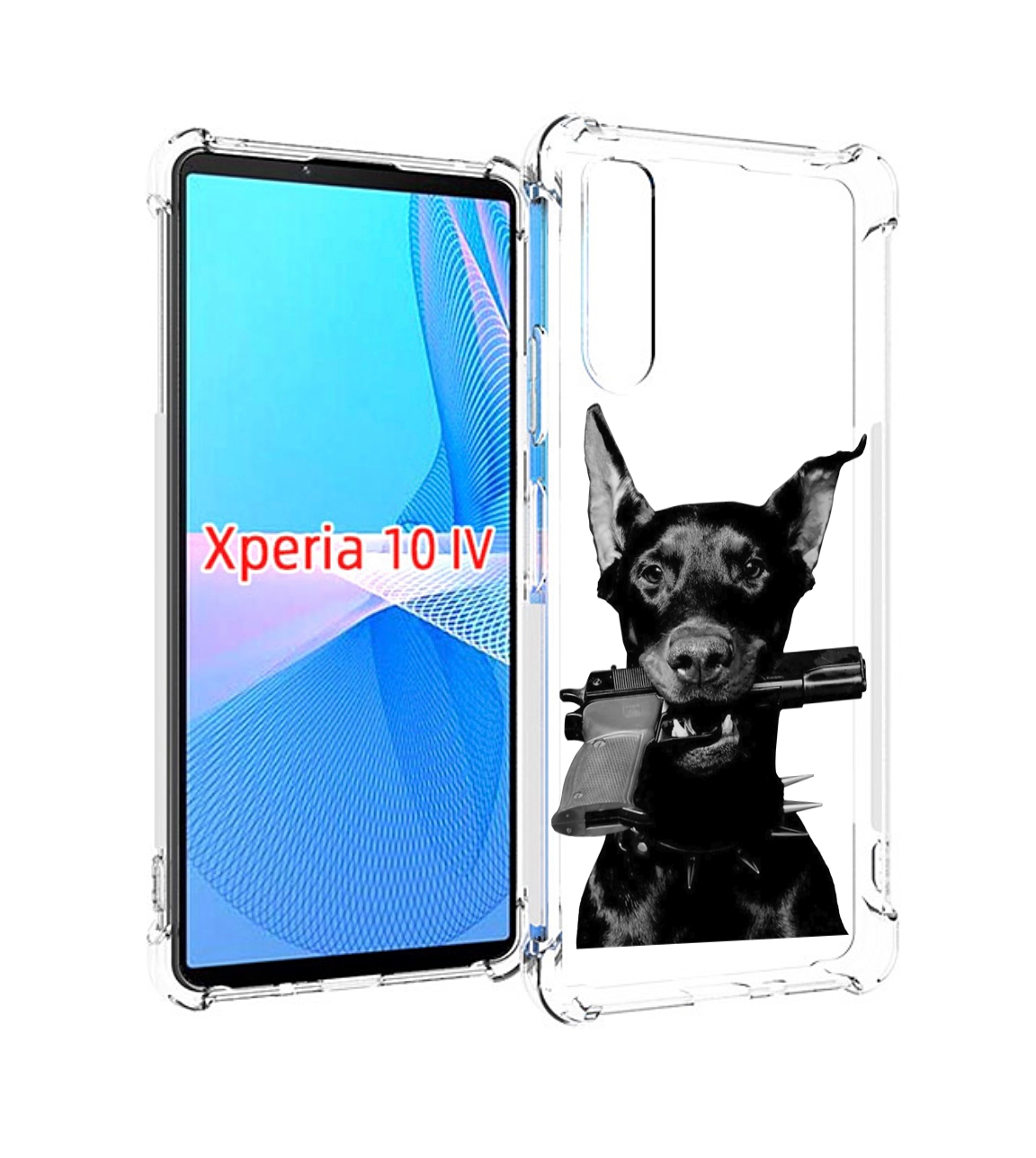 

Чехол MyPads доберман с пистолетом для Sony Xperia 10 IV (10-4), Прозрачный, Tocco