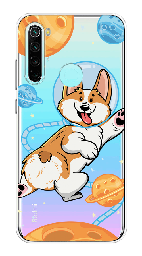 

Чехол на Xiaomi Redmi Note 8 "Корги-космонавт", Голубой;бежевый;белый, 36550-1