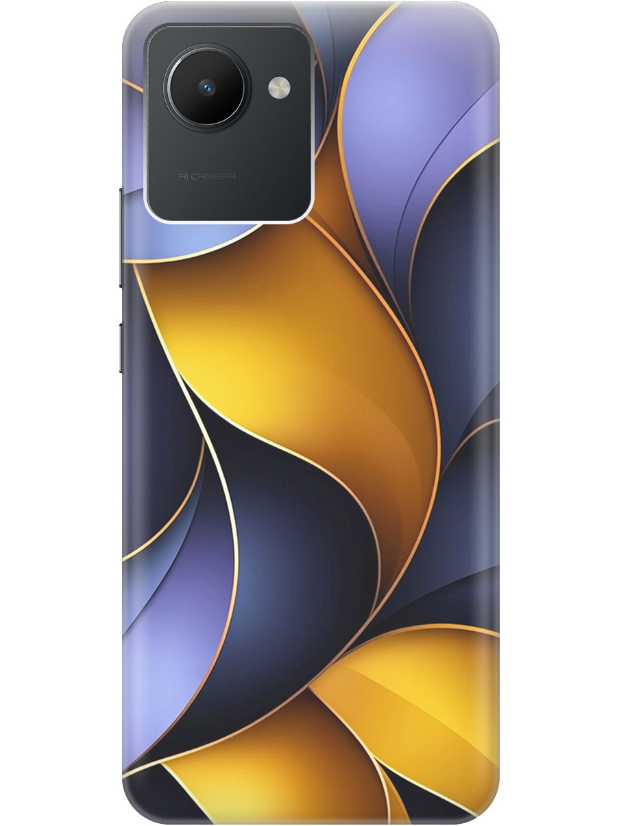 

Силиконовый чехол на realme C30 с принтом "Желто-сиреневые изгибы", Прозрачный;желтый;фиолетовый, 766400231