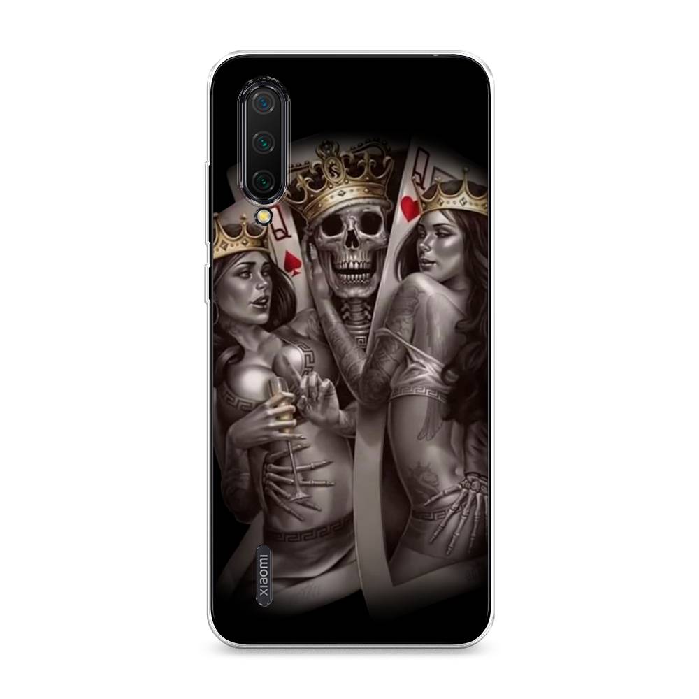 

Чехол на Xiaomi Mi 9 Lite"Карты король и королевы", Серый;желтый, 36750-6