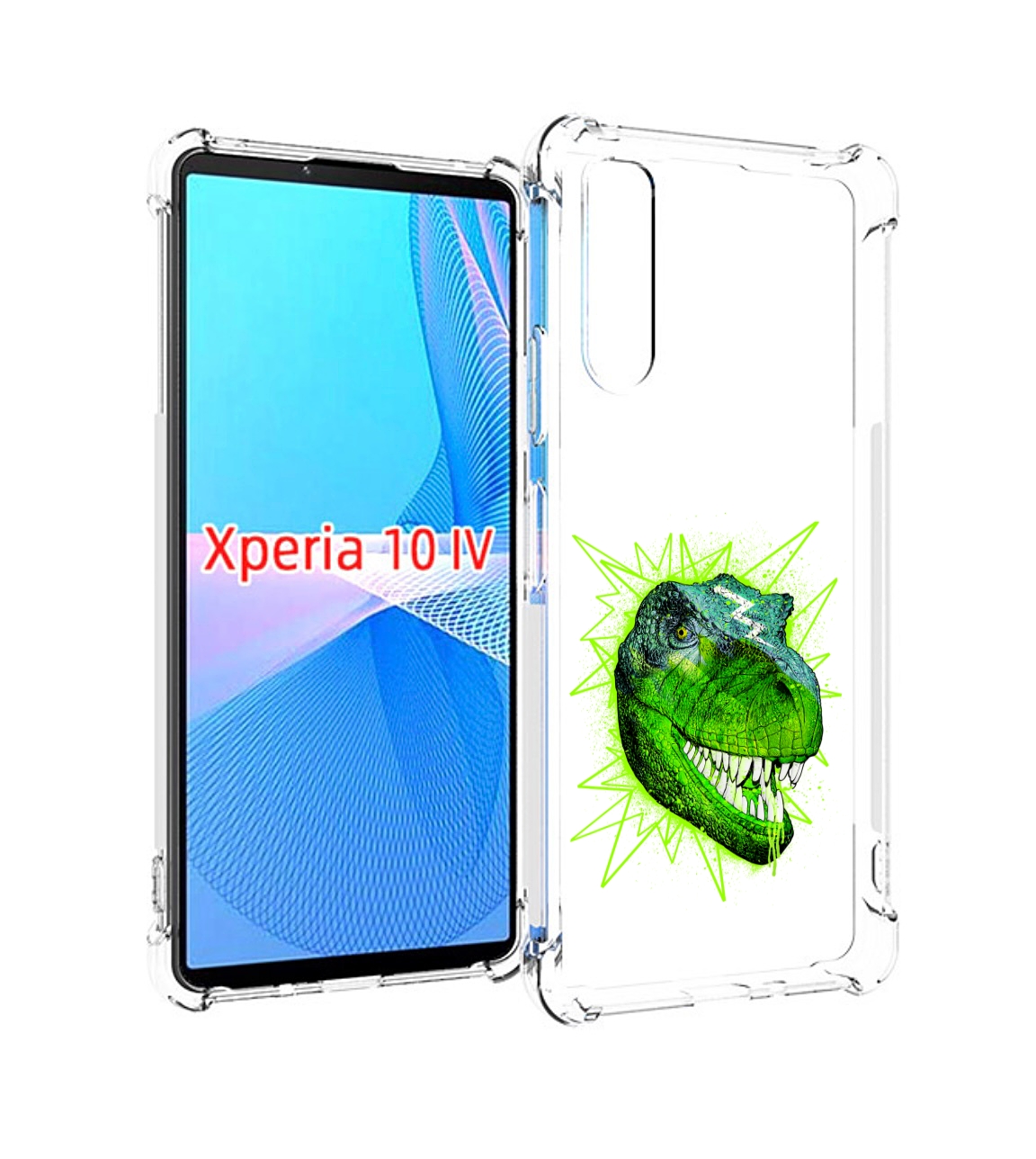 

Чехол MyPads зеленый динозавр для Sony Xperia 10 IV (10-4), Прозрачный, Tocco