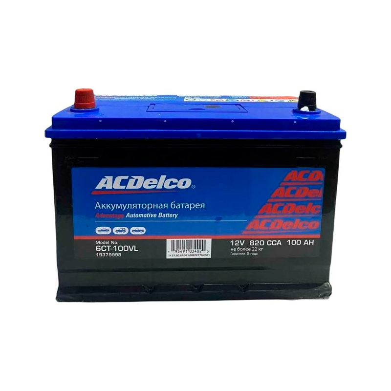 

ACDELCO '19379998 ACDelco GM Advantage АКБ ATА 100АЗ-L Прямая Полярность 1шт