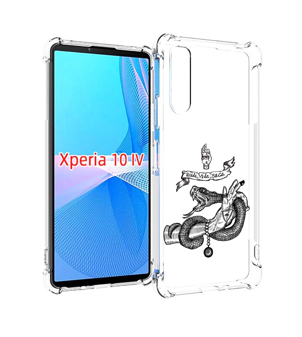 

Чехол MyPads змея на руке рисунок для Sony Xperia 10 IV (10-4), Прозрачный, Tocco