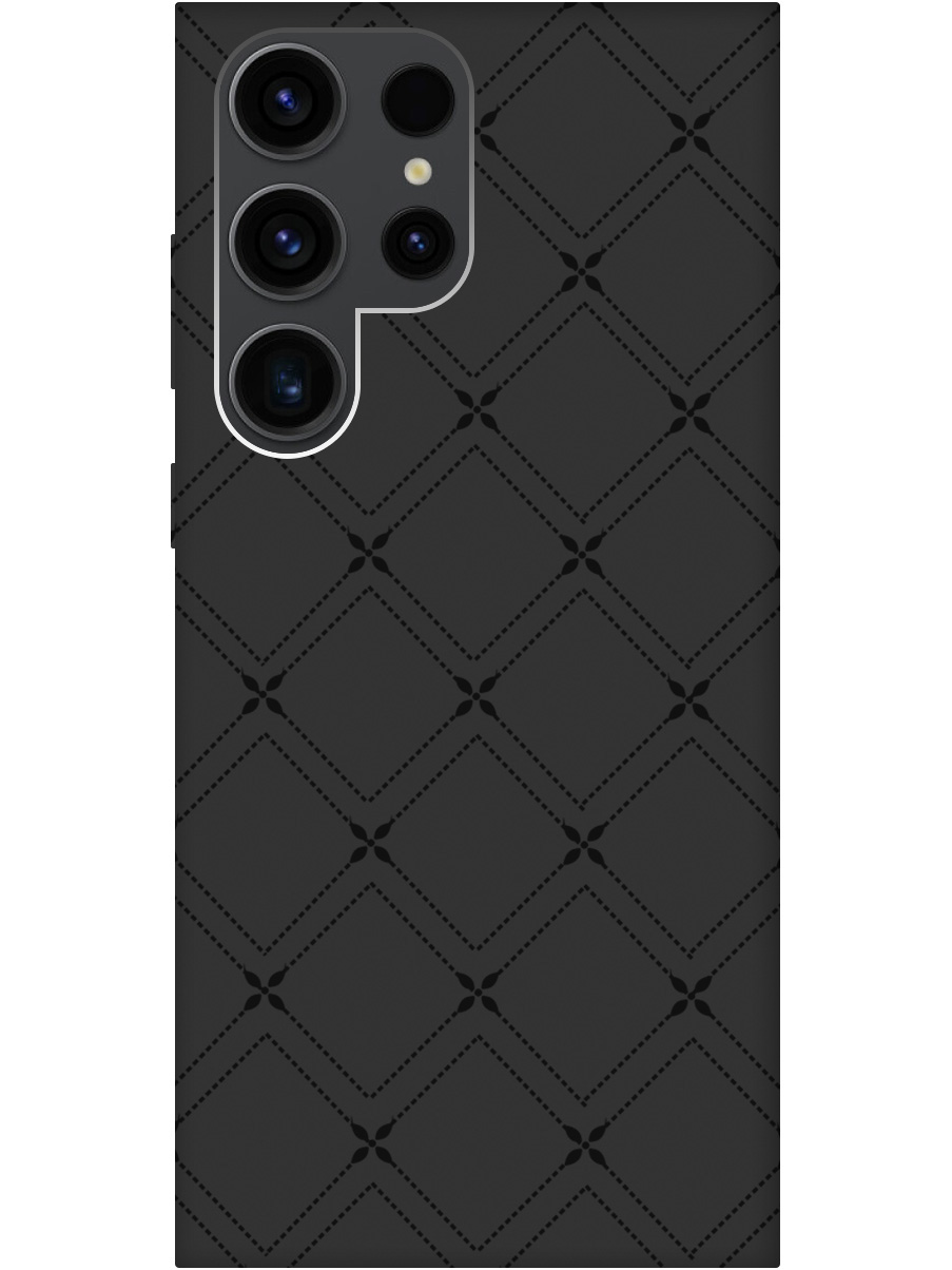 

Чехол на Samsung Galaxy S23 Ultra "Стильные линии" Soft Touch черный, 20000522
