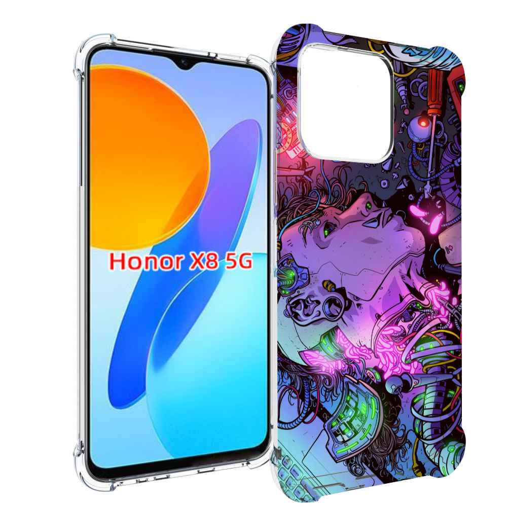 

Чехол MyPads голова робота мультик для Honor X8 5G, Прозрачный, Tocco