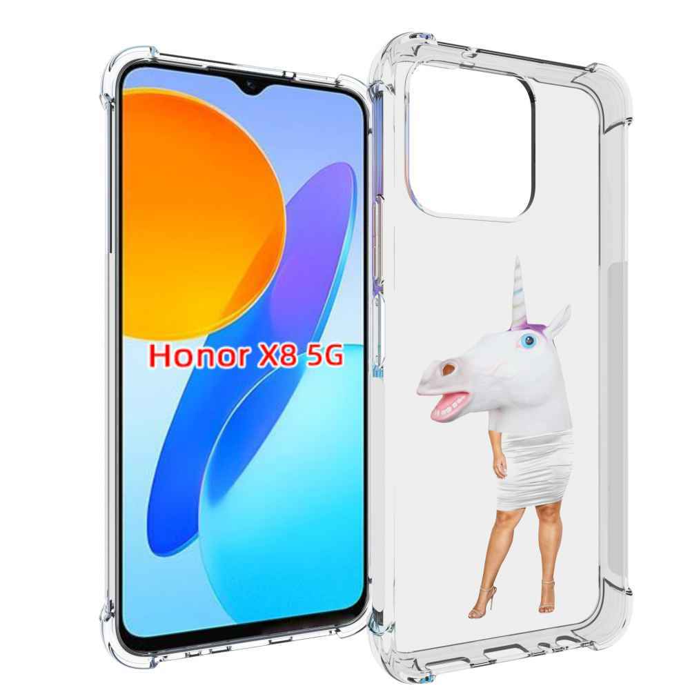 

Чехол MyPads голова-единорога для Honor X8 5G, Прозрачный, Tocco