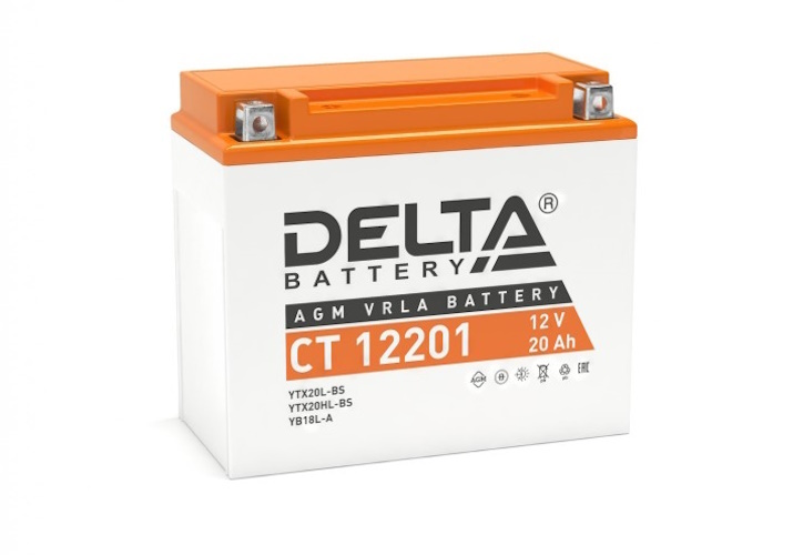 Аккумулятор DELTA BATTERY 12201 20А (-/+) обр/п AGM 177х88х154