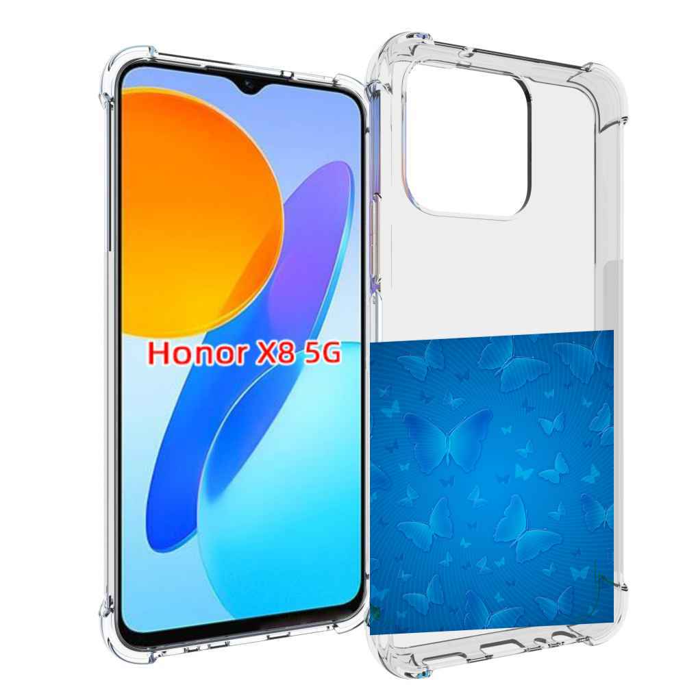 

Чехол MyPads голубые-бабочки для Honor X8 5G, Прозрачный, Tocco