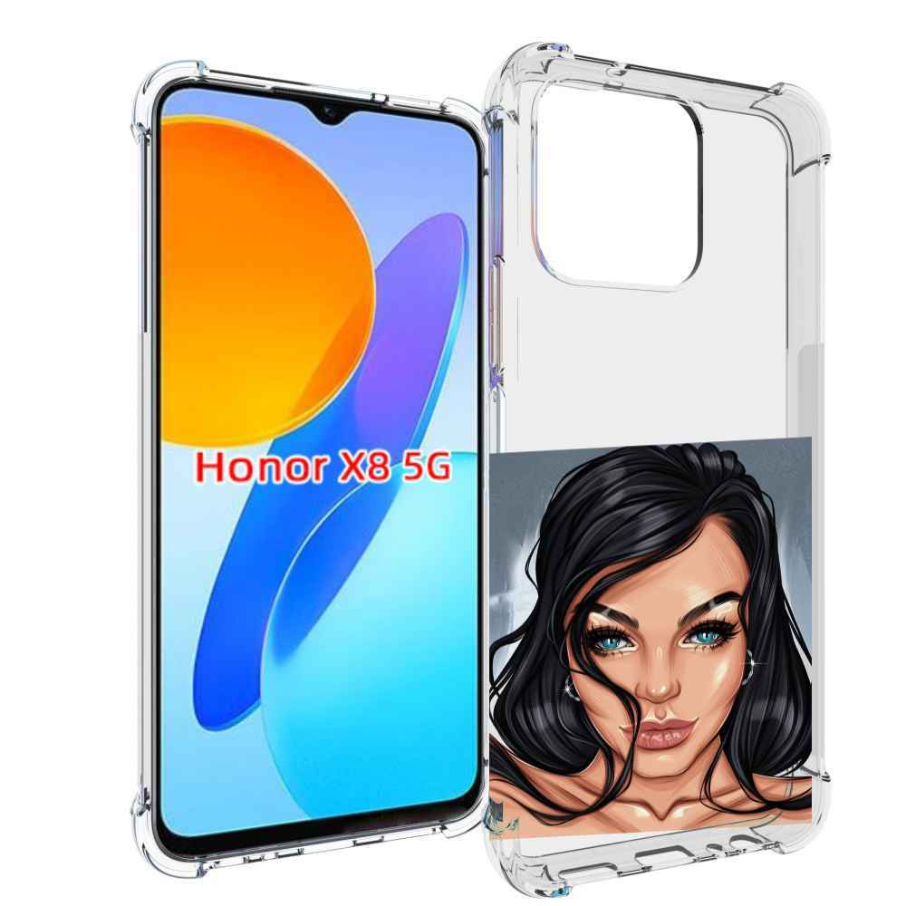 

Чехол MyPads голубые-глаза-у-брюнетки женский для Honor X8 5G, Прозрачный, Tocco