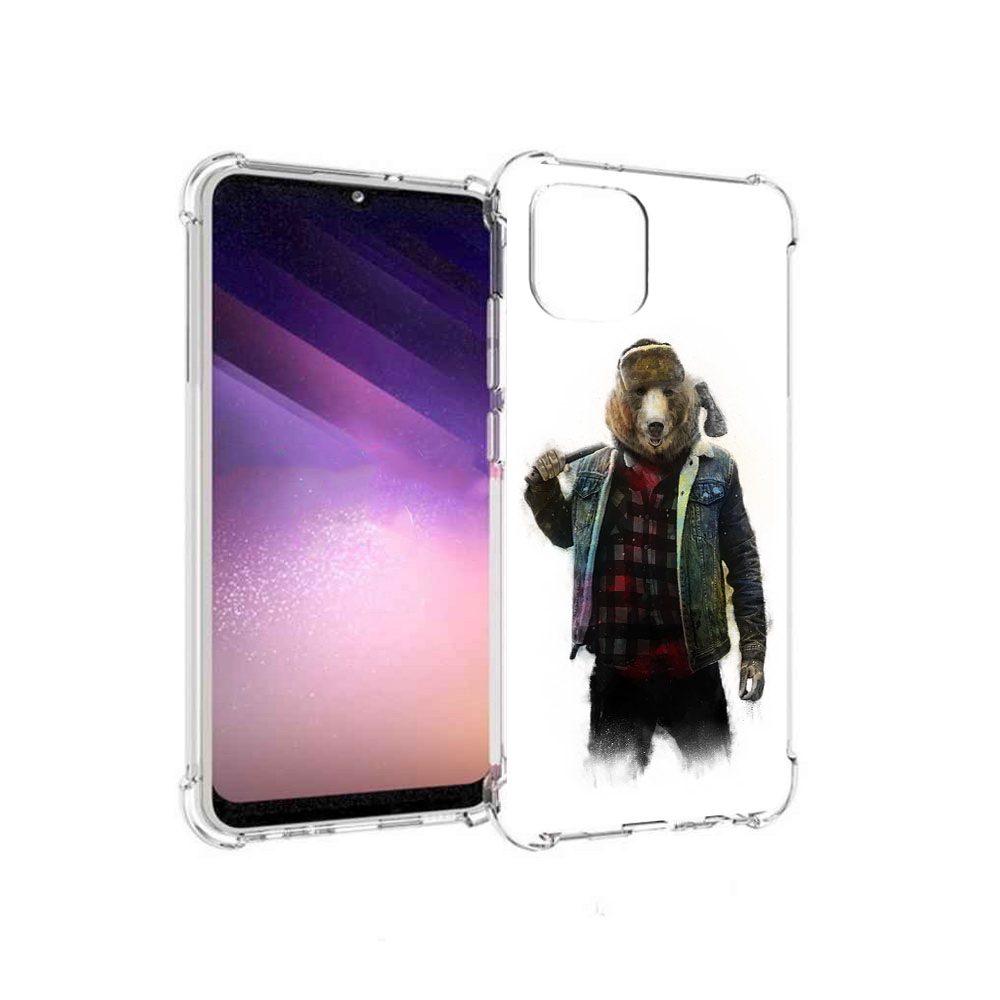 

Чехол MyPads Tocco для Samsung Galaxy A03 медведь с топором (PT226903.537.469), Прозрачный, Tocco