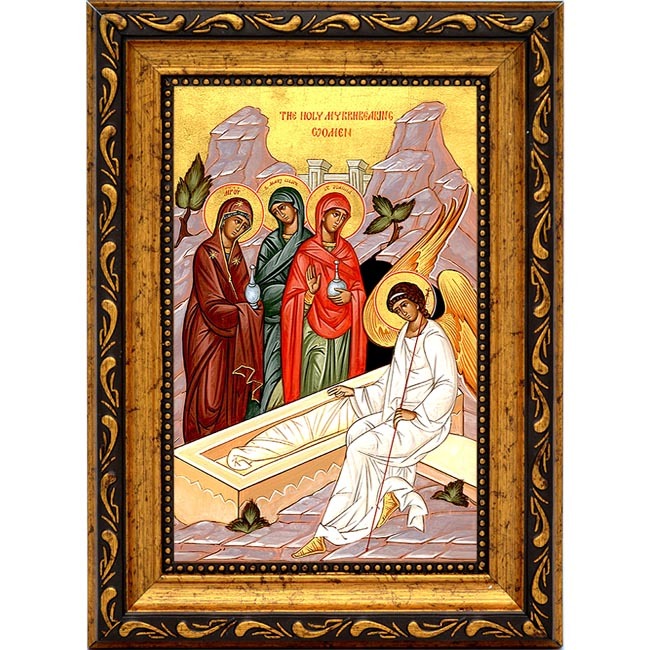 

Жёны-мироносицы у Гроба Господня. Икона на холсте