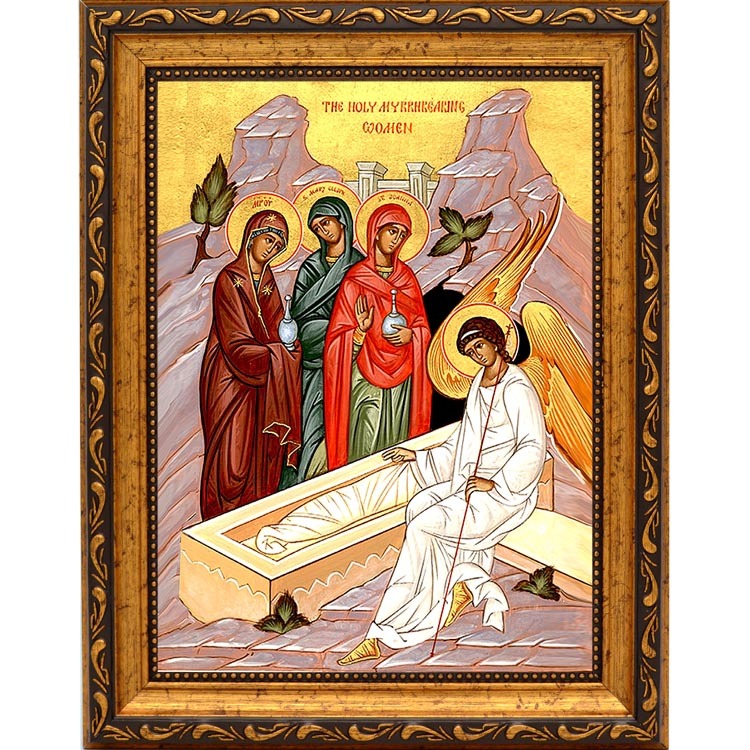 

Жёны-мироносицы у Гроба Господня. Икона на холсте