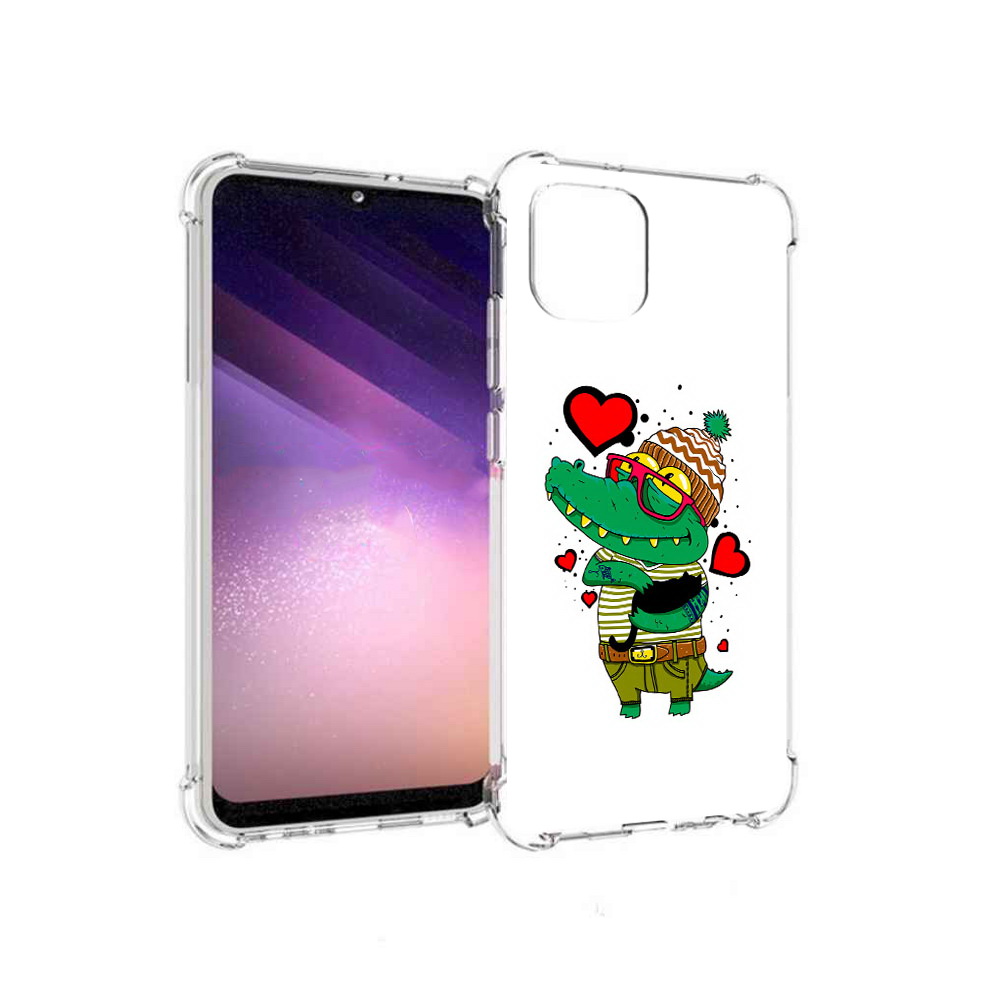 

Чехол MyPads Tocco для Samsung Galaxy A03 Влюбленный крокодил (PT226903.537.48), Прозрачный, Tocco