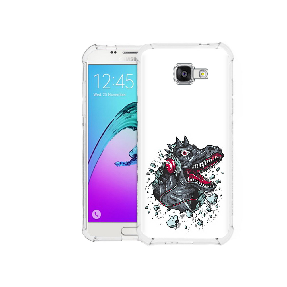 

Чехол MyPads Tocco для Samsung Galaxy A5 (2016) Нарисованный динозавр в наушниках, Прозрачный, Tocco