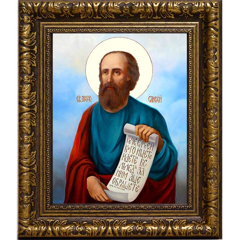 

Елисей Святой пророк чудотворец. Икона на холсте.