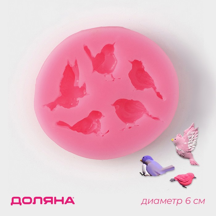 

Силиконовый молд Доляна «Пять птиц», 6x5,5x1 см, цвет МИКС, (2шт.), В ассортименте