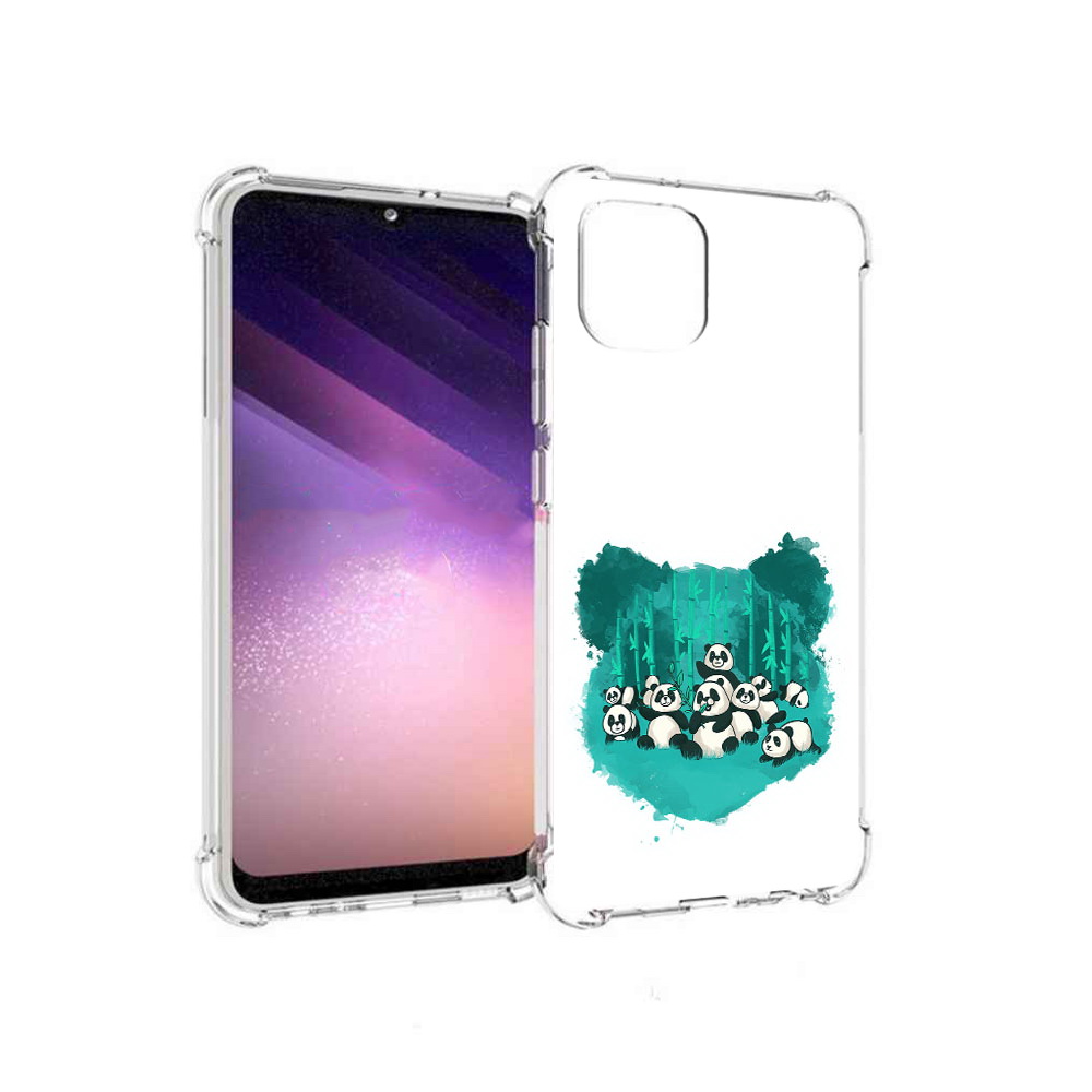 

Чехол MyPads Tocco для Samsung Galaxy A03 нарисованные панды (PT226903.537.508), Прозрачный, Tocco