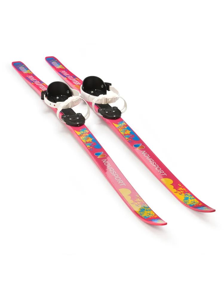 Лыжный комплект подростковый NOVASPORT Pink Flower с универ. креплением (6) (150/110)