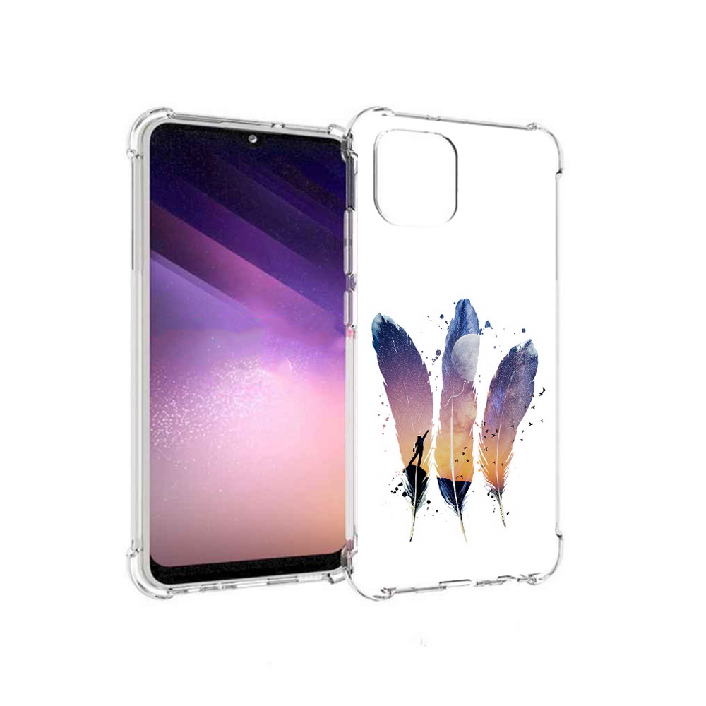 

Чехол MyPads Tocco для Samsung Galaxy A03 небесные перья (PT226903.537.519), Прозрачный, Tocco