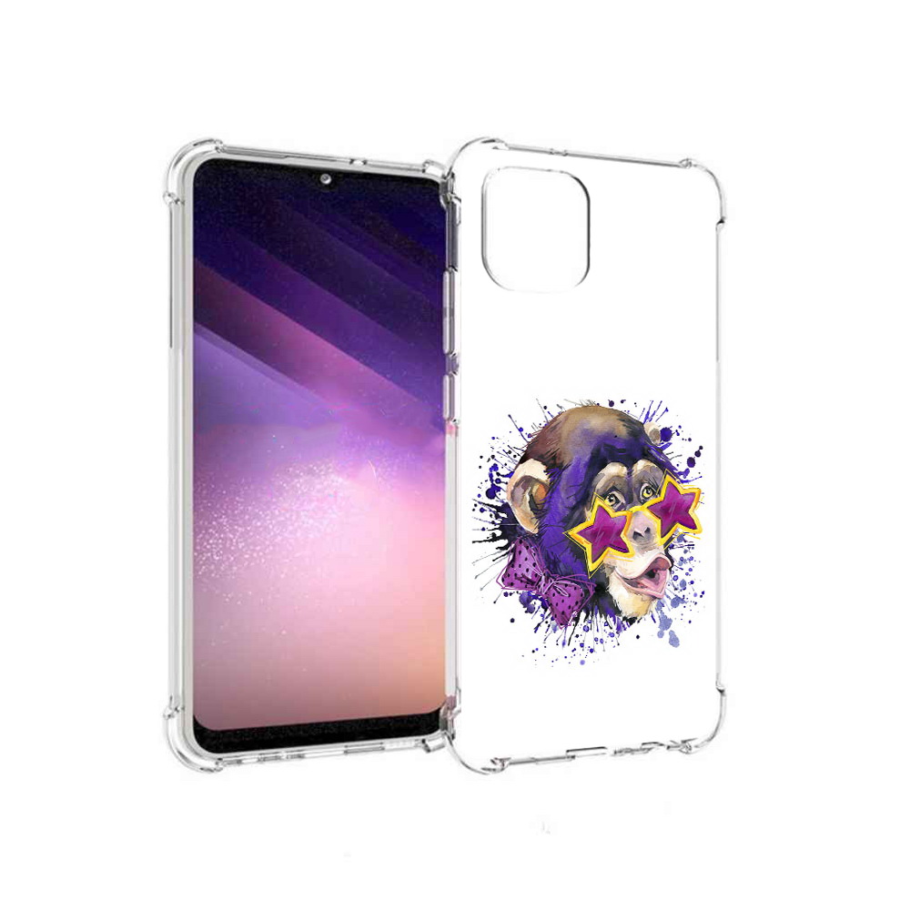 

Чехол MyPads Tocco для Samsung Galaxy A03 обезьяна в очках (PT226903.537.524), Прозрачный, Tocco
