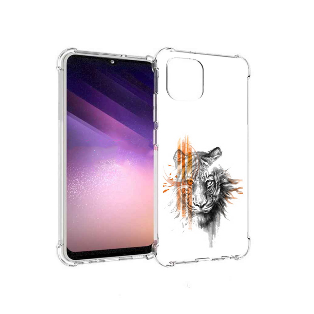 Чехол MyPads Tocco для Samsung Galaxy A03 огненный тигр (PT226903.537.526)