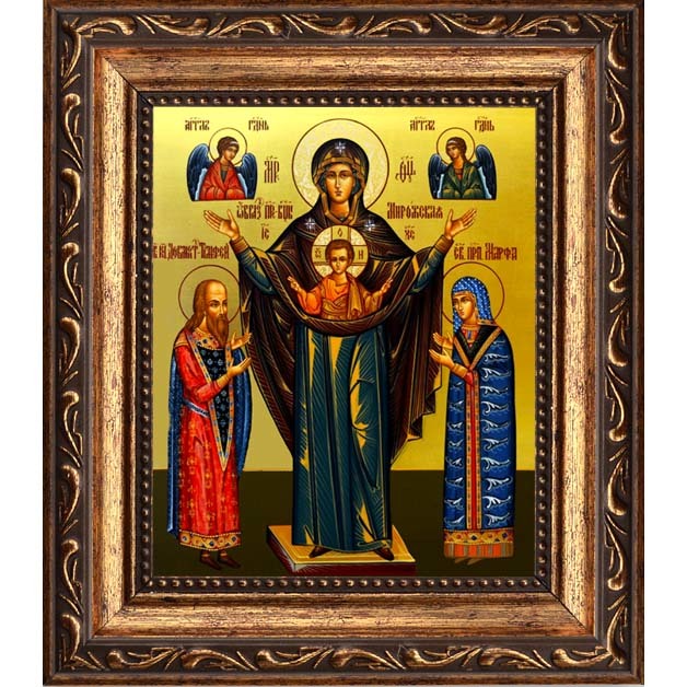 

Мирожская икона Божьей Матери (Оранта) на холсте.