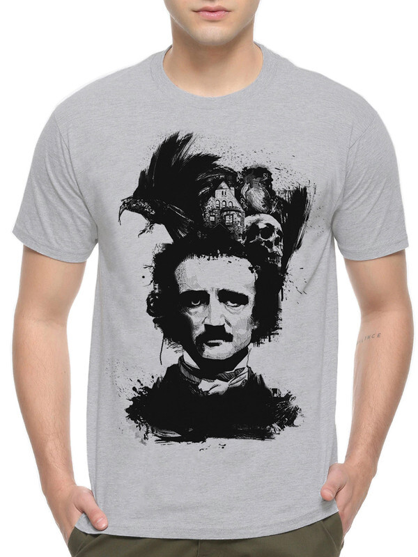 Футболка мужская DreamShirts Studio Эдгар Аллан По 225-edgarallanpoe-2 серая L