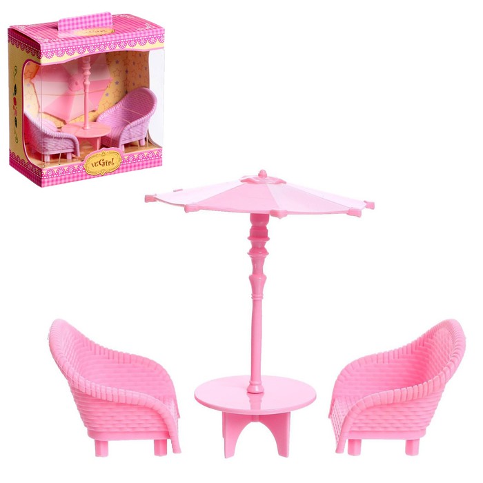 фото Набор мебели для кукол «уют-1: зонт + стол + кресла» nobrand