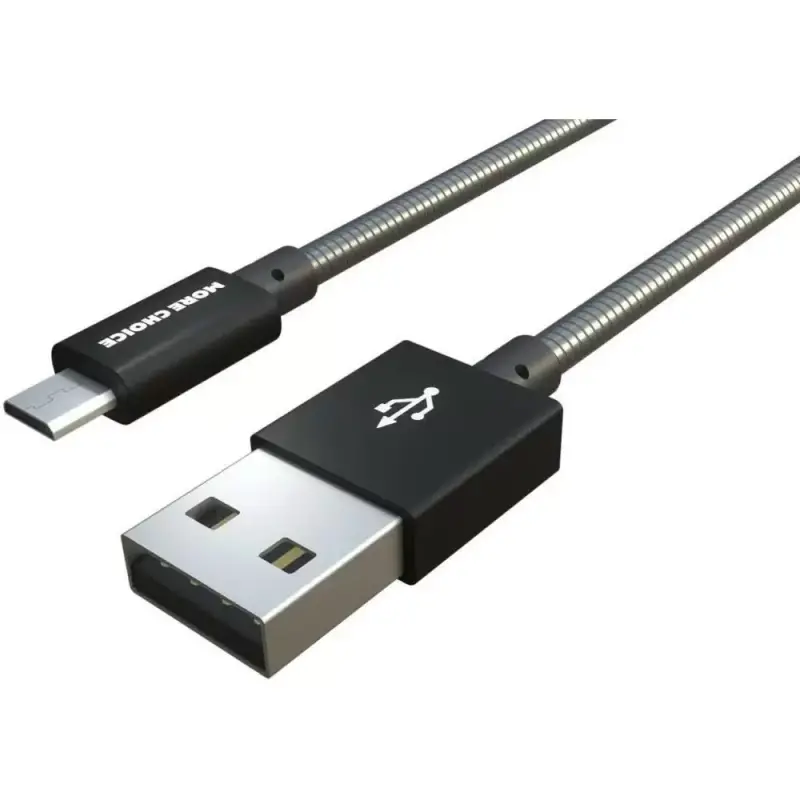 

Дата-кабель More choice K31m USB 2.1A для micro USB металл 1м Black, K31m