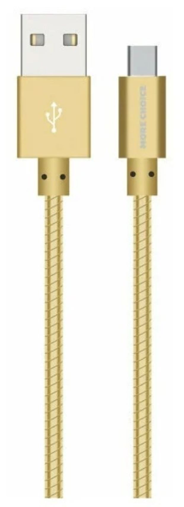Дата-кабель More choice USB 2.1A для micro USB K31m металл 1м (Gold)