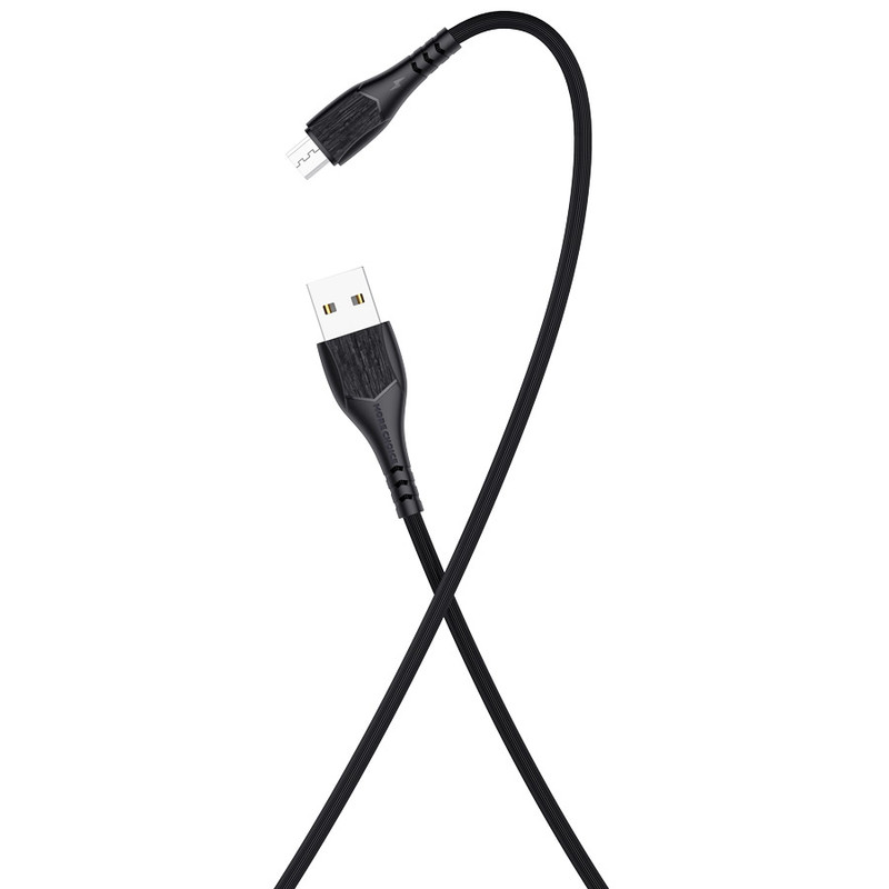 USB-кабель More choice K22m 2.4A для микроUSB, длиной 1 метр, из материала TPE, черного цвета.