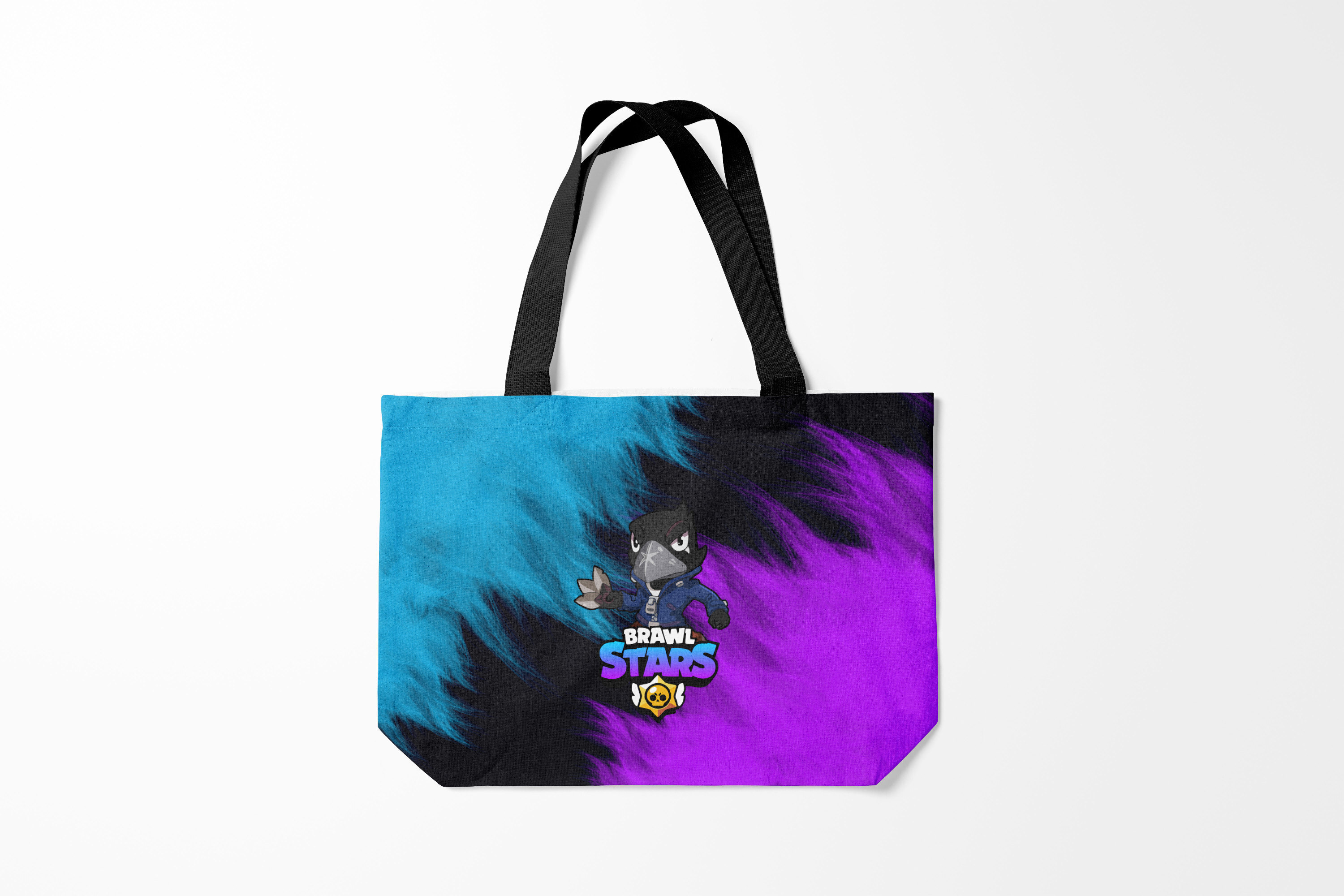 

Сумка шoппер унисекс Burnettie Brawl Stars CROW, черный; фиолетовый; голубой, Brawl Stars CROW