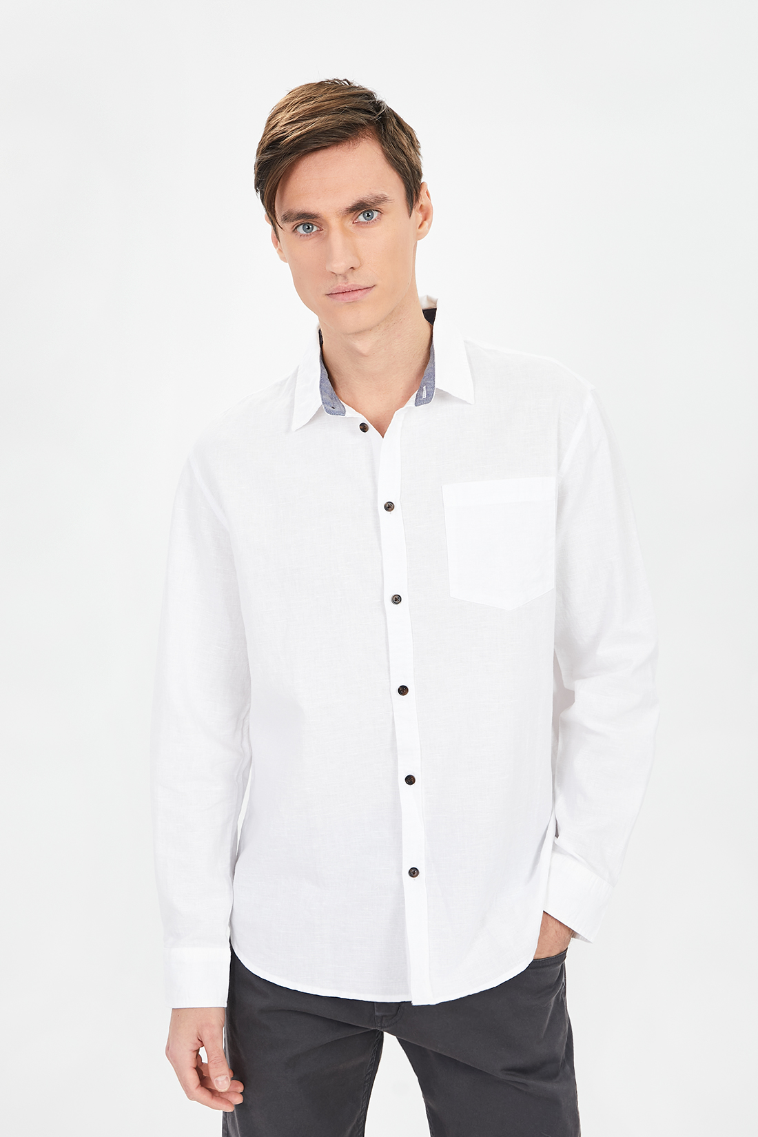 

Рубашка мужская Baon B661202 белая 4XL, B661202
