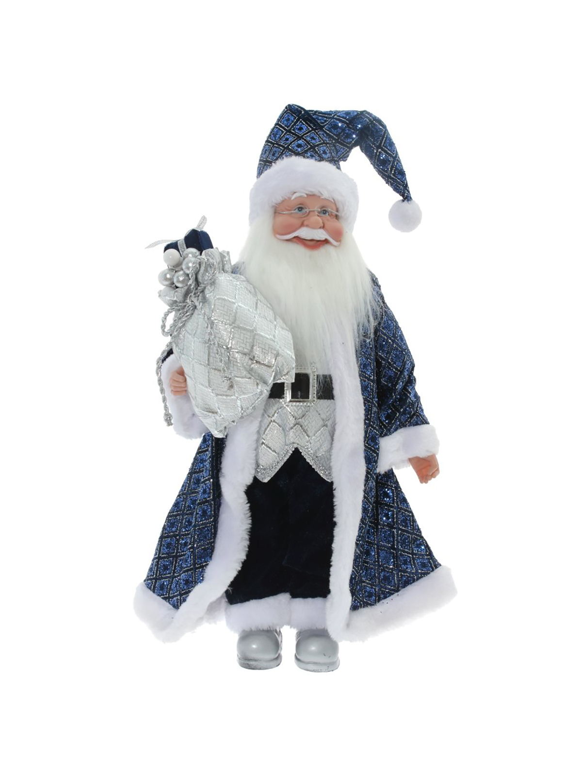 

Новогодняя фигурка Remecoclub Дед Мороз 754185]REM 23x13x62 см, Синий;серебристый;белый, Дед Мороз