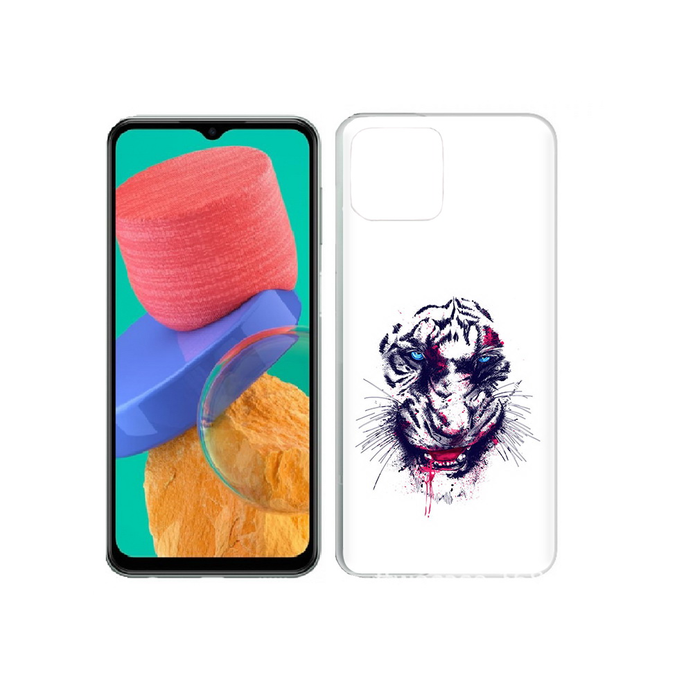 

Чехол MyPads Tocco для Samsung Galaxy M33 безумный тигр (PT227322.603.228), Прозрачный, Tocco